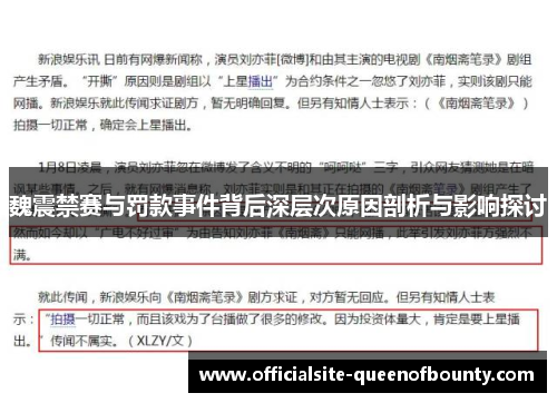 魏震禁赛与罚款事件背后深层次原因剖析与影响探讨